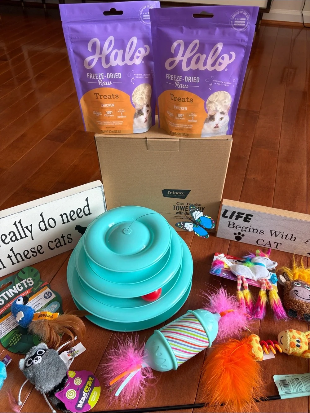 Cat bundle with toys, treats and decor